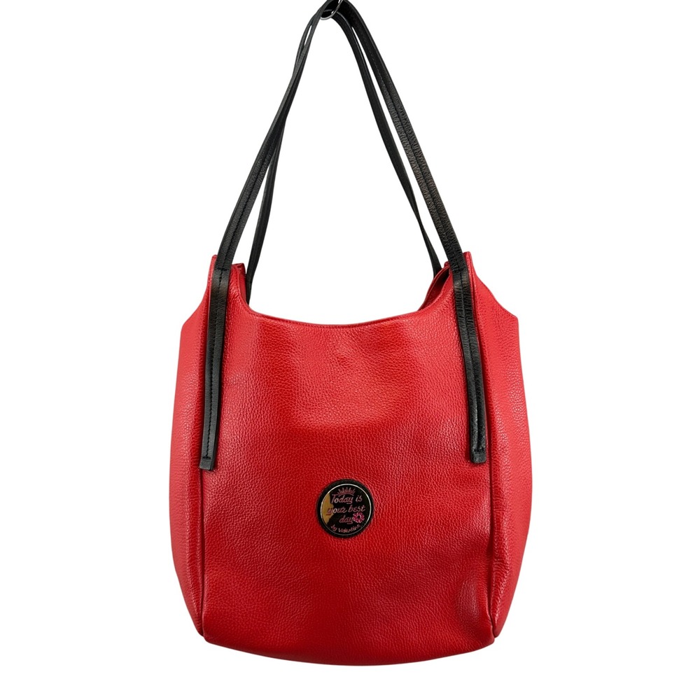 Valentina Today is Your Best Day Red Bag Purse Everyday Carry Italian Leather